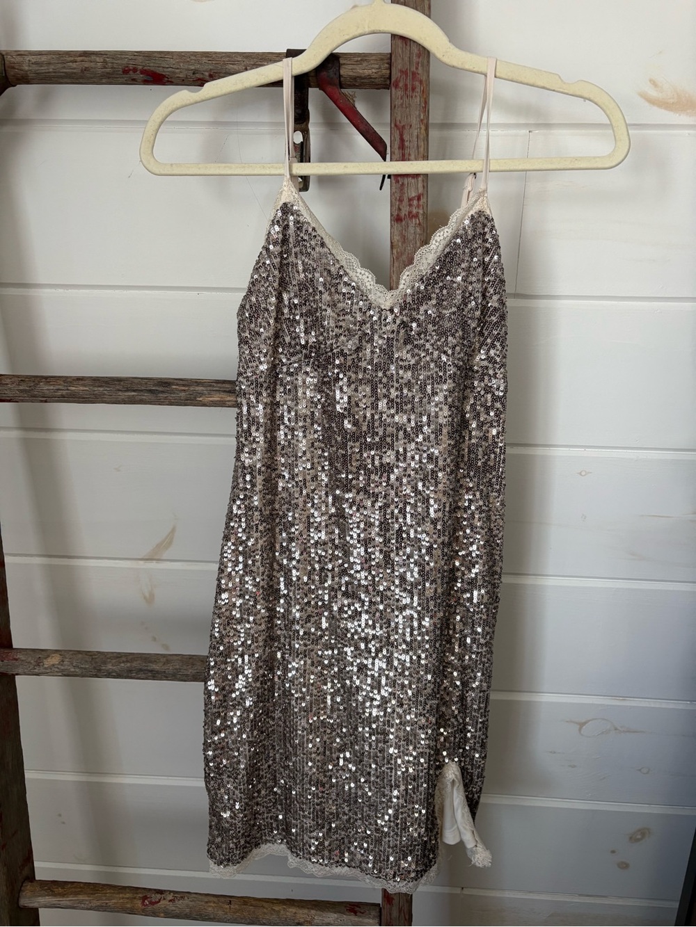 wild fable Silver Sequin Slip Dress